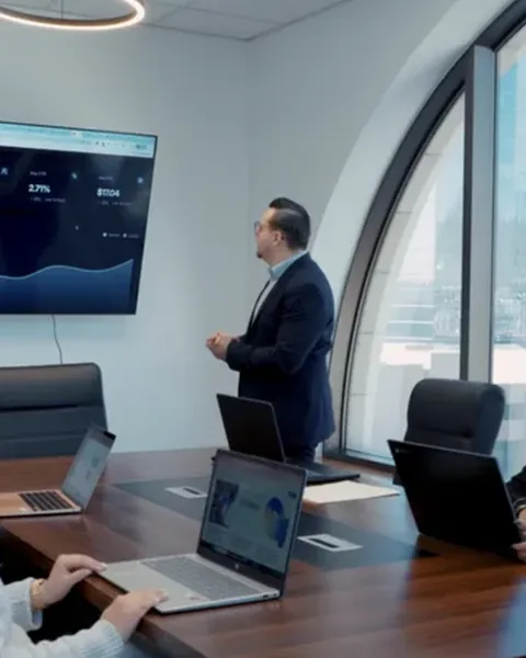 Campaign review on the boardroom screen